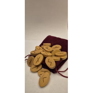 Runes Futhark en Bois de Padouk